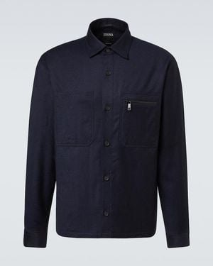 ZEGNA Wool Overshirt - Blue