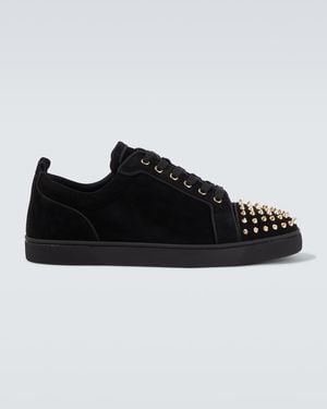 Christian Louboutin Louis Junior Spikes Suede Trainers - Black