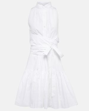 Alaïa Cotton Poplin Minidress - White
