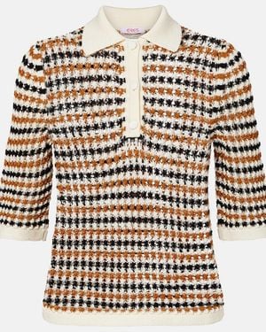Eres Comeback Open-Knit Cotton-Blend Polo Shirt - Multicolor