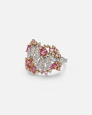 ANANYA Anillo Magnificent Jewels Volume 2 De Oro De 18 Ct Con Piedras - Rosa