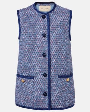 Valentino Chaleco De Tweed - Azul
