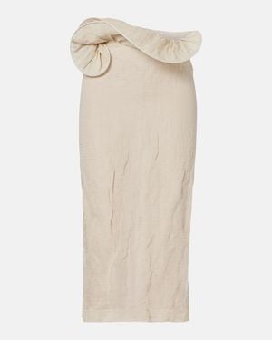 Magda Butrym Asymmetric Midi Skirt - Natural
