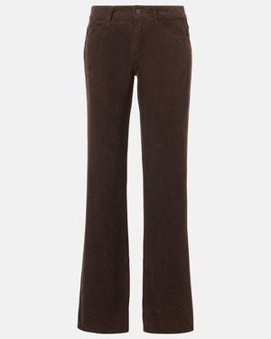 The Row Carlyl Cotton Corduroy Straight Pants - Brown