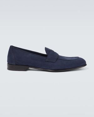 Brioni Appia Leather Penny Loafers - Blue