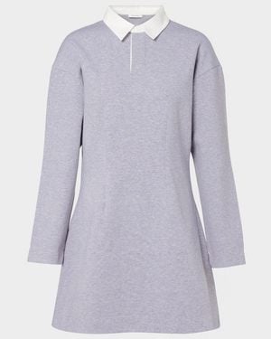 JW Anderson Cotton-Blend Jersey Polo Dress - Purple