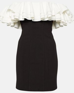 STAUD Kiara Off The Shoulder Ruffled Neckline Sheath Dress - Black