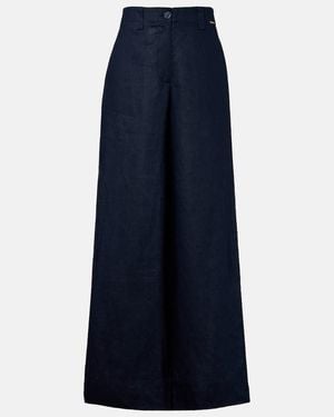 Melissa Odabash Weite Hose Serena Aus Leinen - Blau