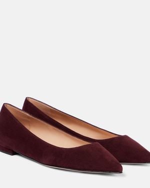 Gianvito Rossi Gianvito Suede Ballet Flats - Red