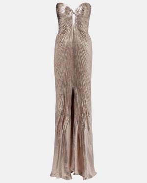Maria Lucia Hohan Mirren Silk-Blend Chiffon Bustier Gown - Natural