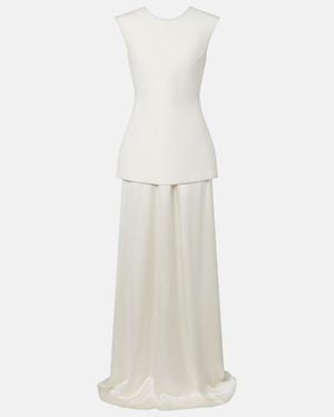 Rohe Vestido De Fiesta En Mezcla De Lana Con Seda - Blanco