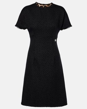 Dolce & Gabbana Dg Wool-Blend Tweed Minidress - Black