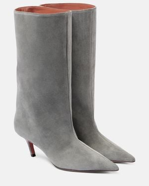 AMINA MUADDI Fiona 60 Suede Boots - Grey