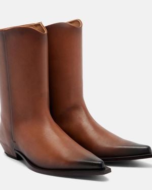 Calvin Klein Cheer Leather Cowboy Boots - Brown