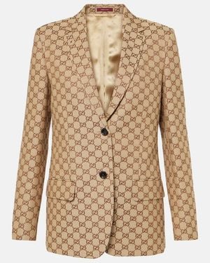 Gucci Gg Canvas Blazer - Brown