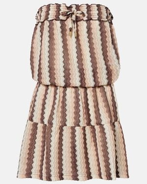 Melissa Odabash Isla Strapless Striped Minidress - Pink