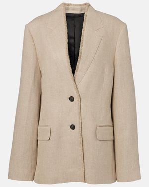 TOTEME Frayed Linen Blazer - Natural