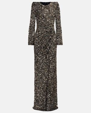 Jenny Packham Marie Sequined Gown - Black