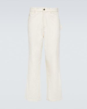 Bode Knolly Brook Cotton Herringbone Trousers - White