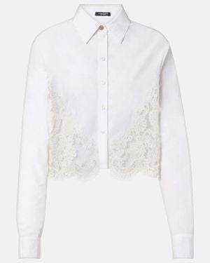Versace Lace-Trimmed Cotton Poplin Shirt - White