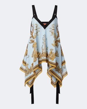 La DoubleJ Printed Asymmetric Cotton Top - Blue