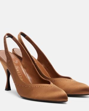 Herbert Levine Star Dust 95 Embellished Satin Slingback Court Shoes - Brown