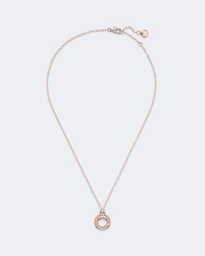 Pomellato Iconica 18Kt Rose Pendant Necklace With Diamonds - White
