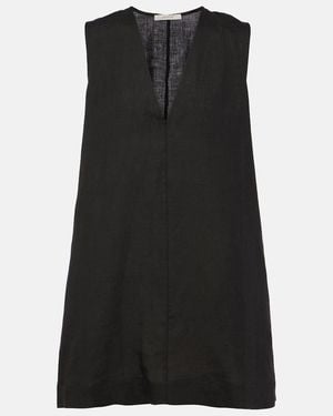 Asceno Derya Linen Minidress - Black