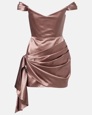 Alex Perry Off-Shoulder-Minikleid Aus Satin - Pink
