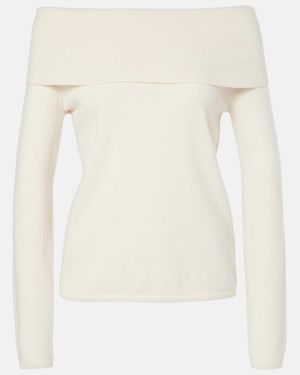 Jardin Des Orangers Off-Shoulder Cashmere Top - Natural