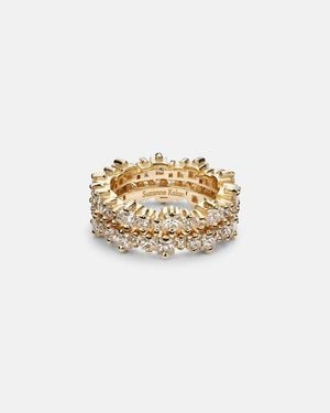 Suzanne Kalan Milli 18Kt Tech Ring Jackets With Diamonds - White