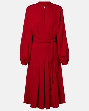 Loro Piana Haileen Silk And Wool Crepe Cady Midi Dress - Red