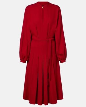 Loro Piana Haileen Silk And Wool Crepe Cady Midi Dress - Red