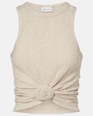 Magda Butrym Floral-Applique Tank Top - Natural
