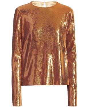 Galvan London Clara Sequined Satin Top - Multicolor