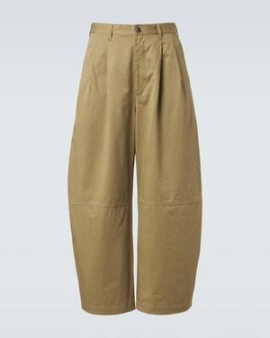 Comme des Garçons Cotton And Linen Barrel-Leg Chinos - Natural