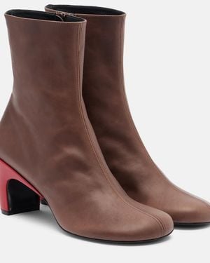 Dries Van Noten 65 Leather Ankle Boots - Brown