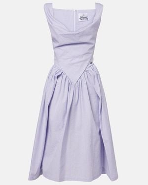 Vivienne Westwood Sunday Cotton Seersucker Midi Dress - Purple