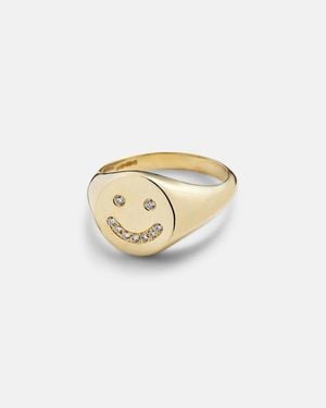 Roxanne First Smiley 14Kt Ring With Diamonds - White