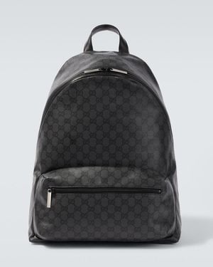 Gucci Mochila Essence Classic Medium De Lona Gg - Negro