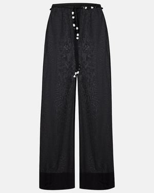 SIR. Azura Cotton Wide-Leg Trousers - Blue