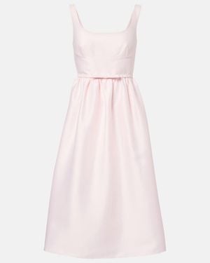 Self-Portrait Belted Taffeta Midi Dress - Pink