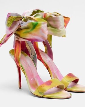 Christian Louboutin Miss Z Sandal Du Desert Crepe Satin Sandals - Green