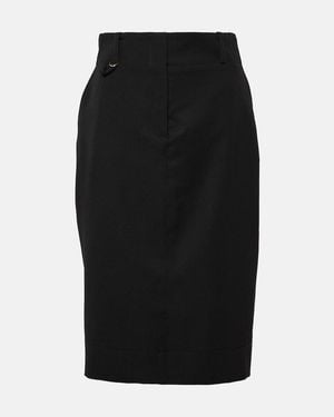 Jacquemus La Jupe Bari Virgin Wool Midi Skirt - Black