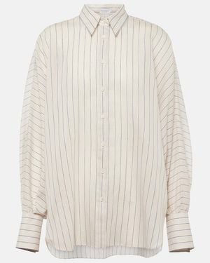 Brunello Cucinelli Cotton-Blend Lame Shirt - White