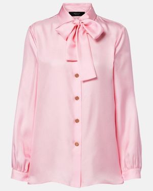 Gucci Schluppenbluse Aus Seiden-Twill - Pink