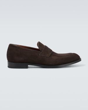 ZEGNA Suede Penny Loafers - Brown