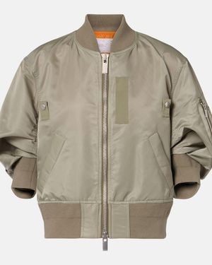 Sacai Chaqueta Bomber Cropped - Verde