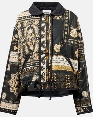 Isabel Marant Granger Printed Cotton Bomber Jacket - Black