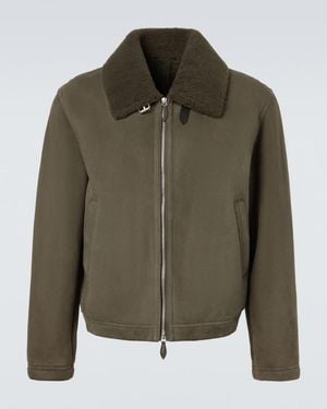 Berluti Shearling-Lined Suede Blouson Jacket - Green
